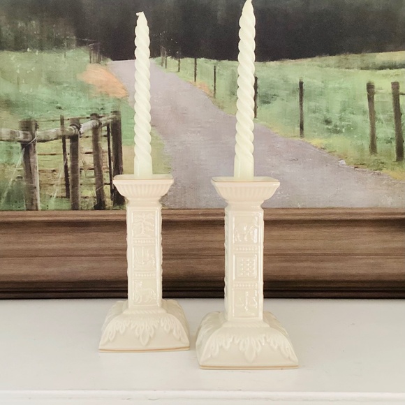 Lenox Other - Set of 2 LENOX JUDAIC SABBATH CANDLE HOLDERS Porcelain 22K Gold Gilt 12 Tribes